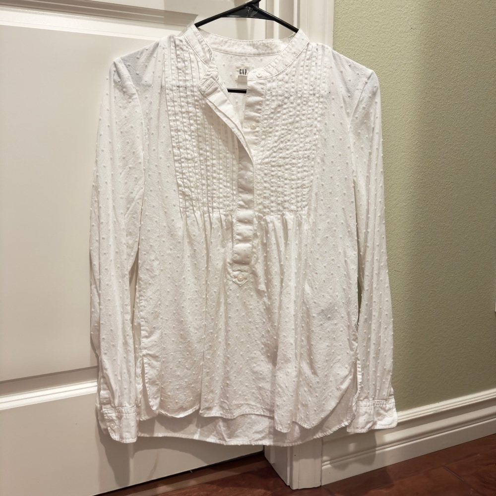 White Textured Women's Blouse